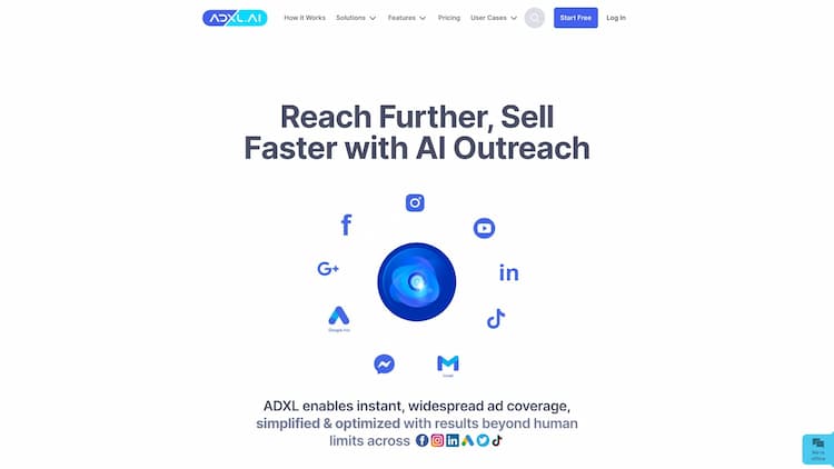 ADXL AI Effortlessly run ads on Google, Facebook, LinkedIn, TikTok, Instagram, and Twitter in one place with ADXL's AI automation.