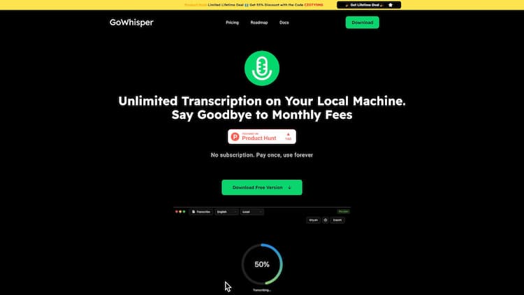 GoWhisper Unlock the power of seamless and secure audio transcription with GoWhisper, cross-platform desktop application designed to prioritize your privacy. With its advanced features, expansive language support, intuitive editing capabilities, and versatile export options, GoWhisper revolutionizes the way you transcribe audio