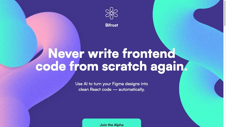 Bilfrost Bifrost is a tool that can help turn Figma designs into React code automatically. With this tool, designers can create and update screens in Figma without the need for manual handoffs, and engineers can focus on features that drive the business forward instead of having to create screens and components. Bifrost works by converting the Figma design into clean code that can be dropped into Visual Studio Code, and any design updates can be shipped without engineering hours.