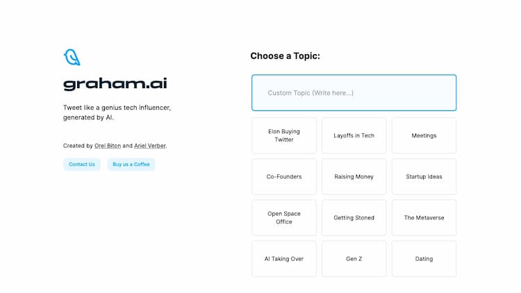 Graham AI Graham.AI - Tech Tweet Generator