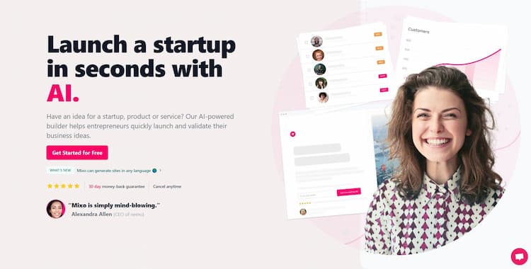 Mixo.io Create a startup instantly using artificial intelligence.