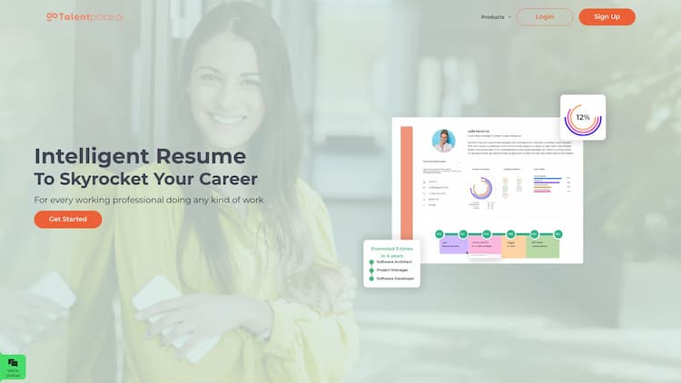 Talentplace.ai Create a professional, data-rich, and skill-focused resume using TalentPlace's resume builder, backed up with the right keywords, roles and responsibilities, projects and career objectives, download using many templates or share profile link to get more interview calls and high-paying jobs.