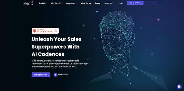 Klenty This product description highlights how it simplifies the process of creating sales cadences, call scripts, and LinkedIn follow-up messages. It enables users to engage with prospects more quickly and efficiently.
