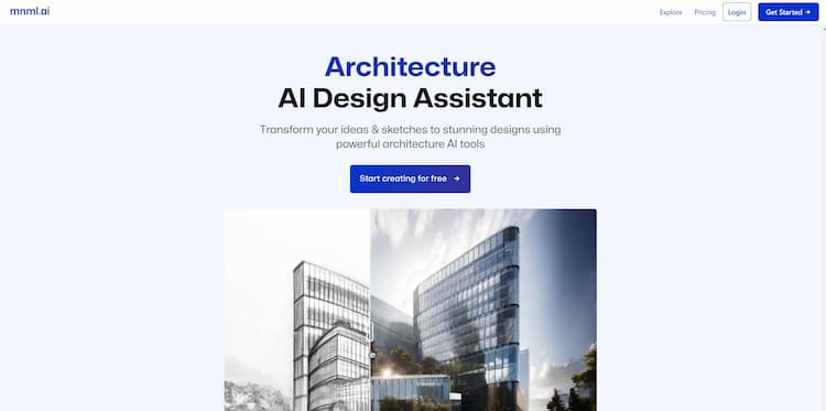 mnml AI Enhance your architectural design using mnml AI - Transforming ideas into breathtaking designs with the power of artificial intelligence!