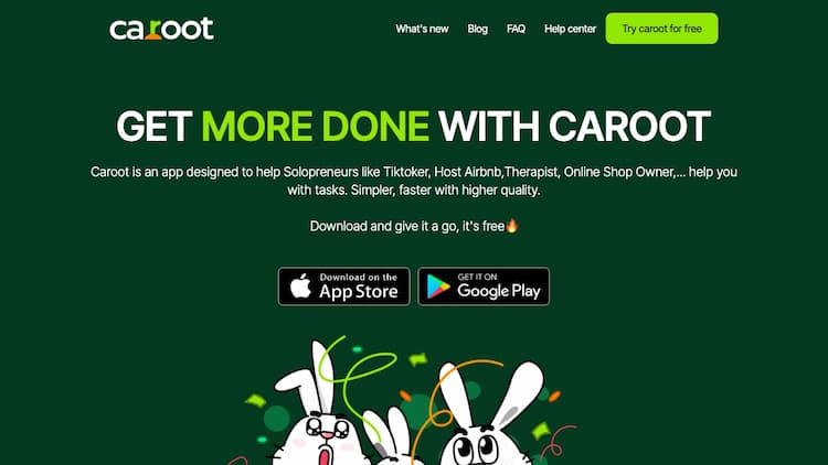 Caroot Caroot is an AI assistant that helps independent workers maximize their productivity. We’re an all-in-one solution for managing tasks, handling gigs, and streamlining communication. You can just simply make your requests, then wait for Caroot to return your output in no time, without managing the process all along