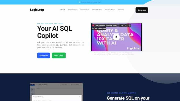 LogicLoop AI SQL Copilot SQL rules engine for risk, fraud, logistics, operations & growth. Low-code SaaS internal tool to alert, automate, and review workflows without engineers. Combine data from different databases, warehouses, and APIs. Data monitoring for operational alerts.