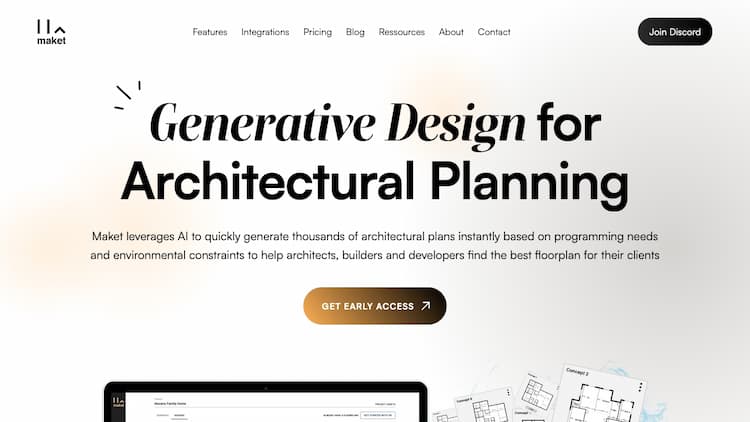 Maket Our generative design software enables architects, builders & developers to quickly generate thousands of architectural plans instantly.