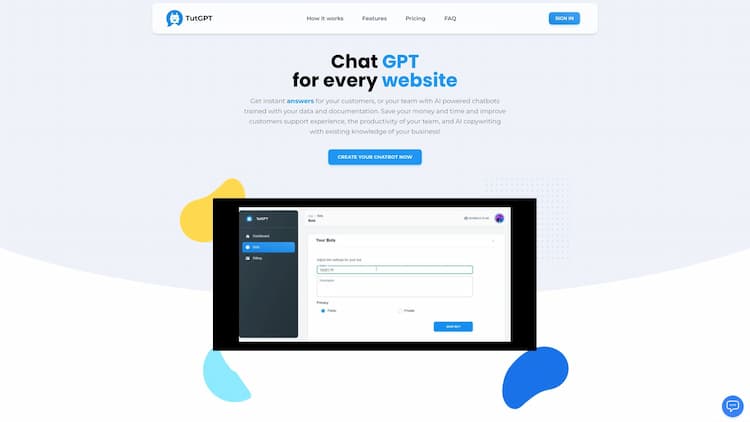 TutGPT TutGPT is ChatGPT bot powered by your content for your website