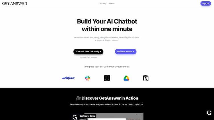 GetAnswer The No Code Platform to build AI Assistant
