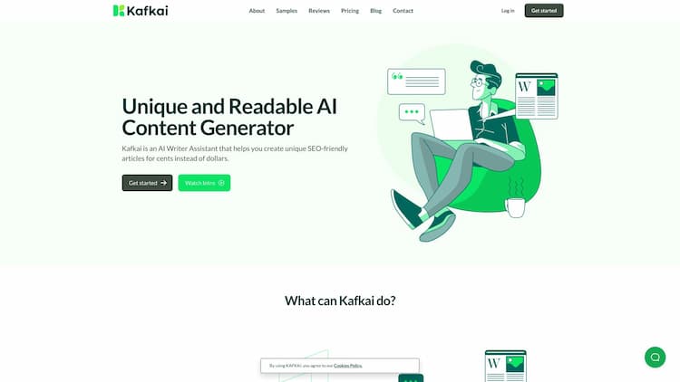 Kafkai Advance Mode  Kafkai is a machine-learning algorithm that can write articles from scratch. Cutting-edge technology for marketers and SEOs.