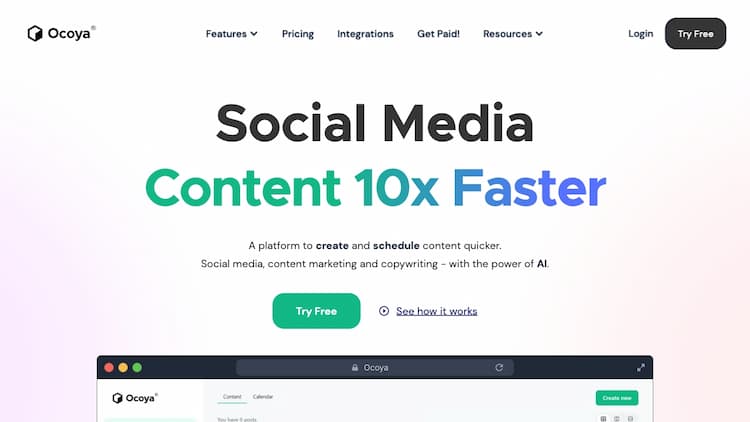 Ocoya Your AI-powered hub for seamless social media scheduling and content creation. Elevate your digital presence with smart automation and creative tools.
