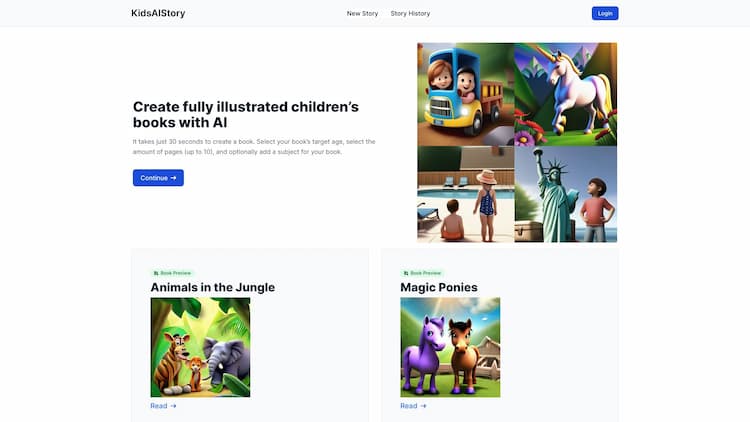 KidsAIStory Create illustrated children's stories with AI