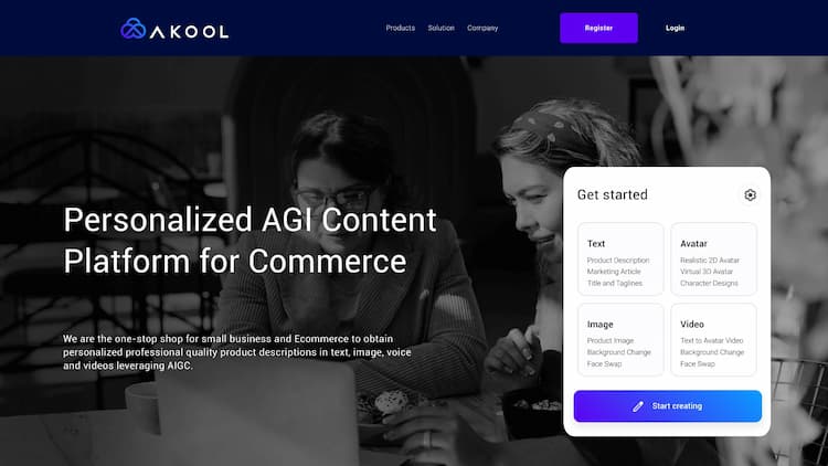 AI Commerce Content Platform by Akool Premium studio quality ai image generator with 4K resolution, fine details and minimum constrains. Free trials available and APIs available.