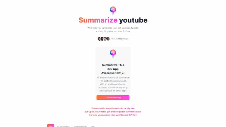 Summarize This We'll help you summarize text, pdf, youtube, tweets, and anything else you want for free