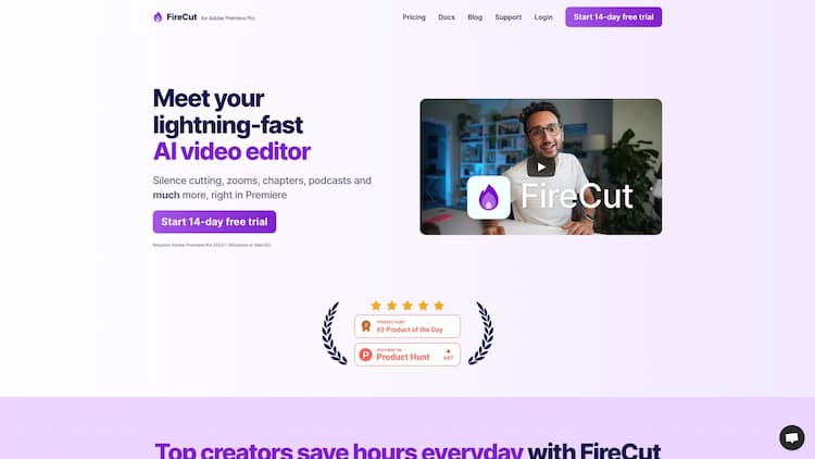 FireCut AI FireCut boosts your editing productivity by bringing AI seamlessly into your workflow, and speeding up all the repetitive tasks like cleaning up footage, adding zoom cuts, detecting chapters, and much more.