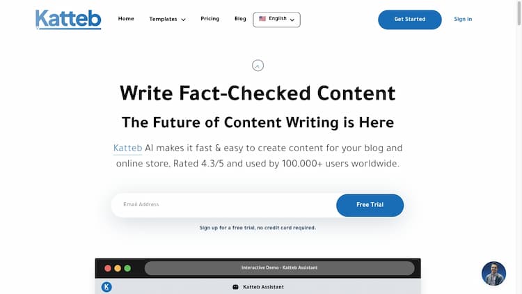 Katteb Don't blindly Trust AI Generated Content. Fact Check it First With Katteb The Best Fact Checked AI Writer on The Planet, Try Today!