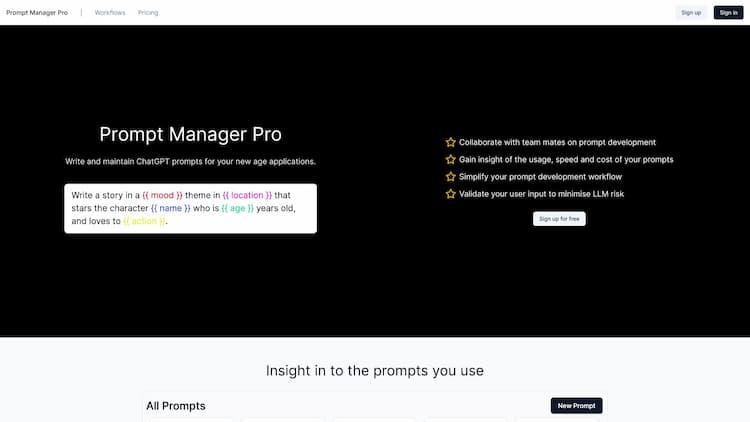Prompt Manager Pro Write and maintain prompts for your new age applications.