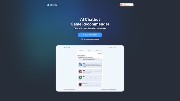 Minimap AI Enjoy gaming even more with Minimap! Rate games youve played and receive free recommendations based on your preferences.