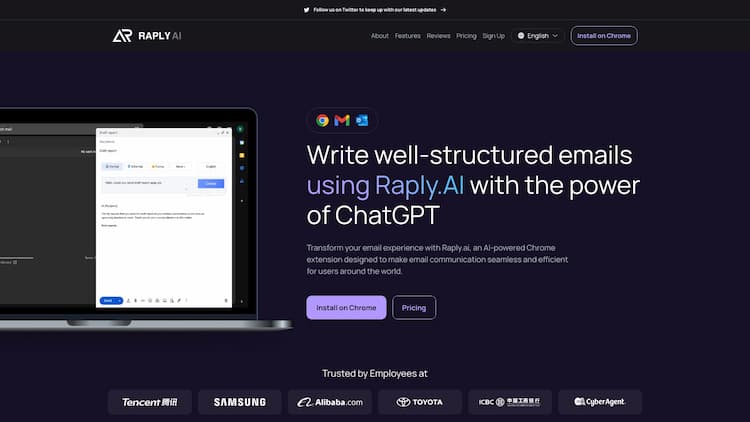 Raply.ai Write email for you with the power of ChatGPT.