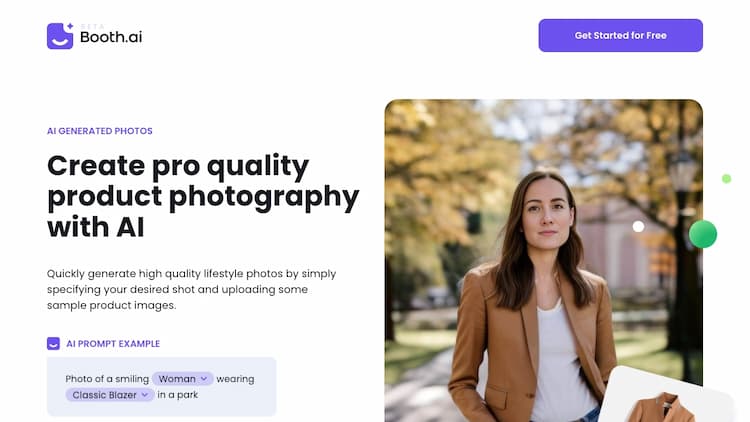 Booth AI Fast, inexpensive, high-quality images produced via AI with no physical samples required. Easily generate professional-grade product photos by uploading an image of your own product and creating your desired outcome by writing a simple prompt.