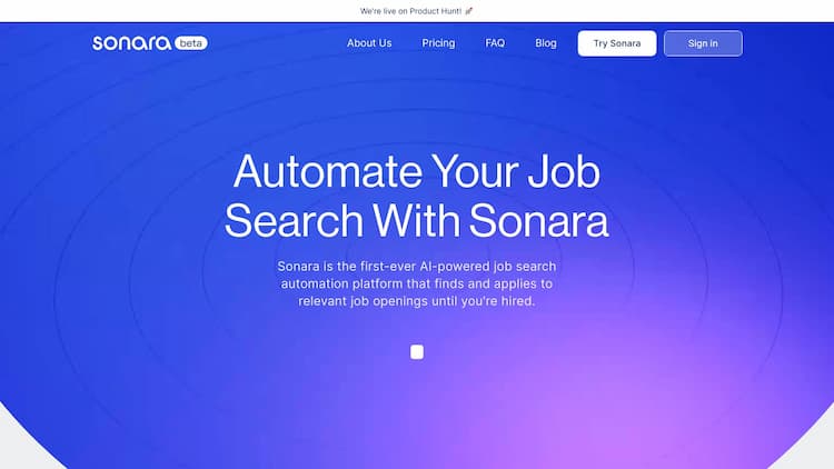 Sonara Sonara is an AI-powered tool designed to streamline your job search process and automatically apply for jobs that match your resume and preferences.