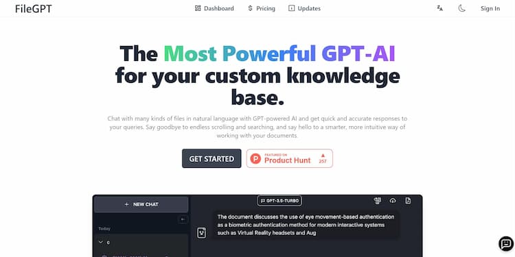 FileGPT Utilize the most advanced GPT-AI technology to enhance your personalized knowledge base with unparalleled power.