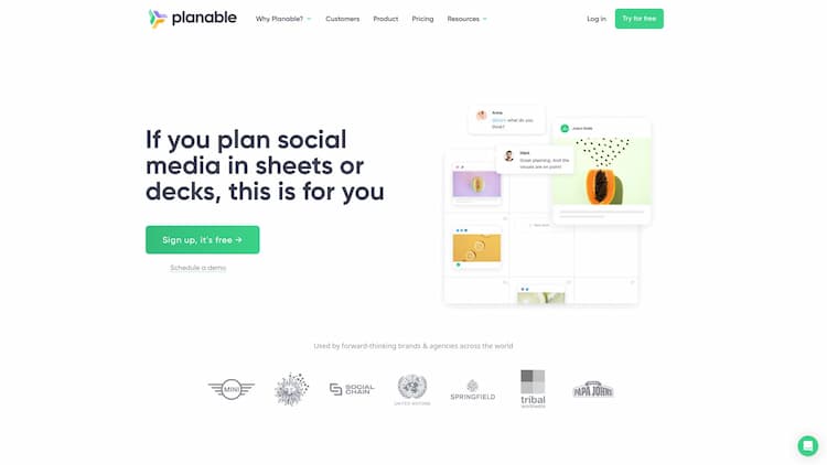Planable Planable is the free social media collaboration and management tool trusted by marketers to plan, collaborate, approve and schedule their social media posts.