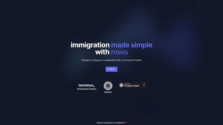 nava ai Navigate US Immigration Complexities With An AI Friend, Personalized to Your Need