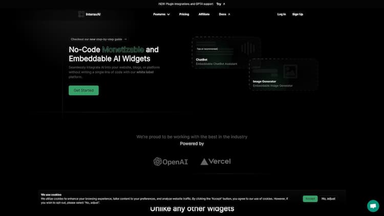 InteraxAI InteraxAI is a no-code white-label platform that offers monetizable and embeddable AI widgets without writing a single line of code.
