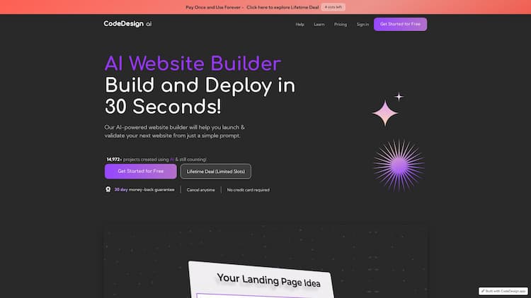 CodeDesign.ai CodeDesign.ai: The Ultimate AI Website Builder that helps you grow your business. Generate, export, and host your websites with unparalleled ease