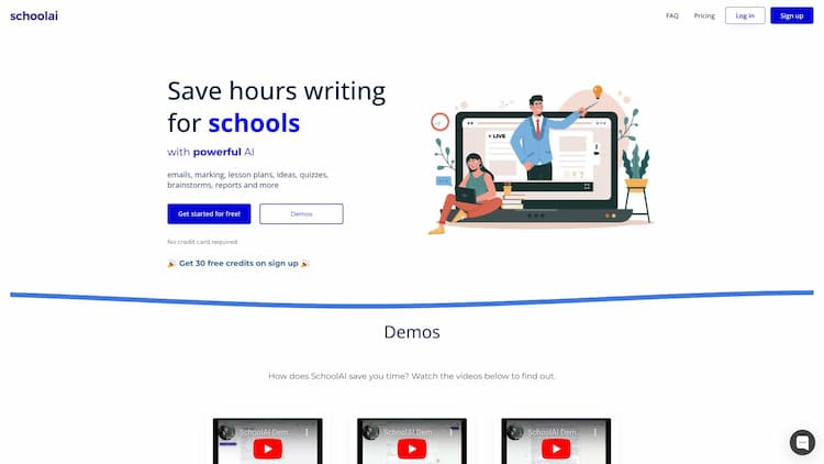 SchoolAI Save time with SchoolAI - the ultimate AI writing tool for schools. Streamline email drafting, marking, quiz creation, lesson planning & idea generation.