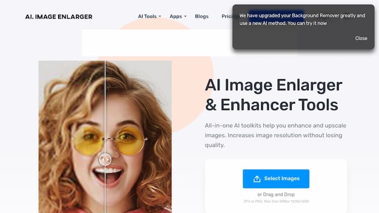 AI. Image Enlarger AI Image Enlarger is a FREE online image enlarger that could upscale and enhance small images automatically. Make jpg/png pictures big without losing quality.