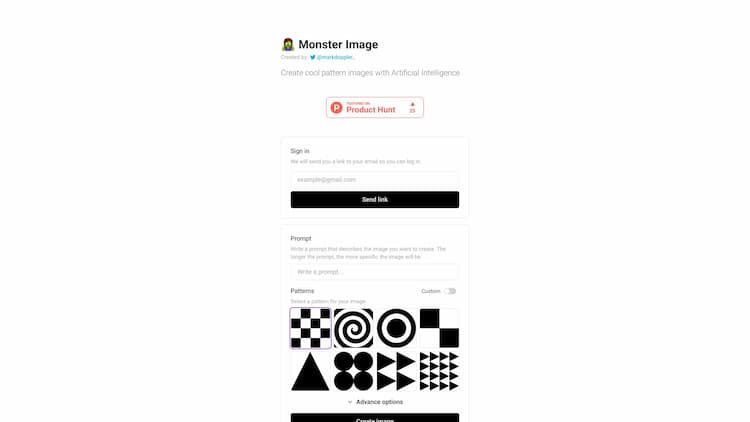 MonsterImage.AI Create cool pattern images with Artificial Intelligence