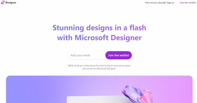 Microsoft Designer Generate impressive designs rapidly.