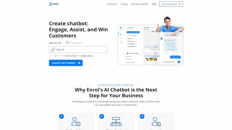 Enrol AI Enrol conversational chatbot is your online sales guy that converts your website visitors into paying customers.