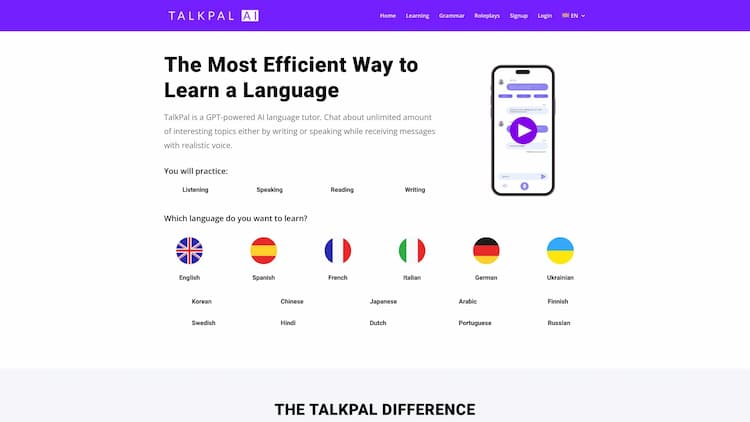 TalkPal AI Chat about any topic and get instant feedback from the world’s most advanced AI language model, powerd by ChatGPT technology.