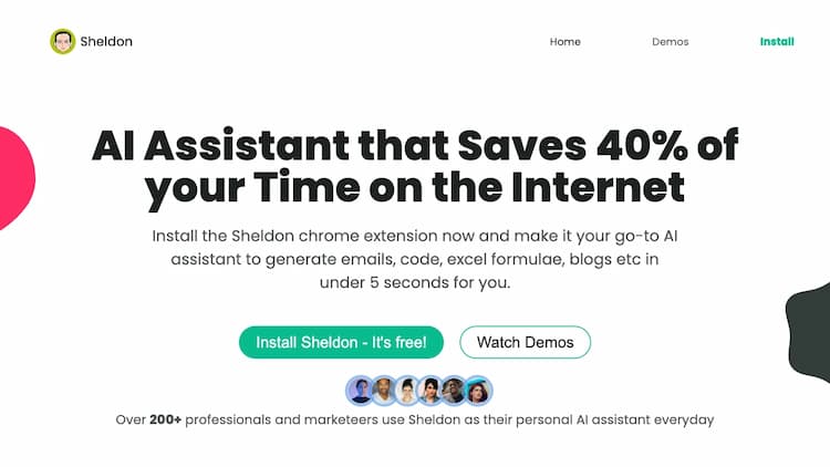 Sheldon AI Sheldon is an AI assistant for all your browsing needs and the best chatGPT chrome extension out there.
     It can write professional emails, generate code, excel formulas, write blogs etc. 