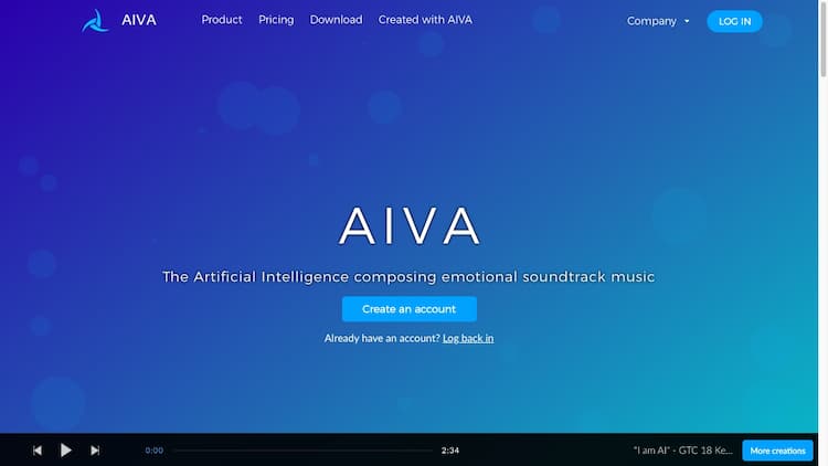 Aiva AIVA, your AI music generation assistant