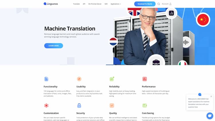 Lingvanex A complete set of Translation Tools! Apps can translate Text, Voice, Pictures and Documents. Use neural machine translation to increase your productivity.