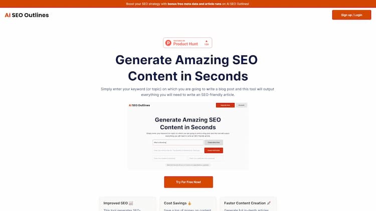 AI SEO Outlines Powered by AI, this tool generates amazing SEO content outlines in seconds.