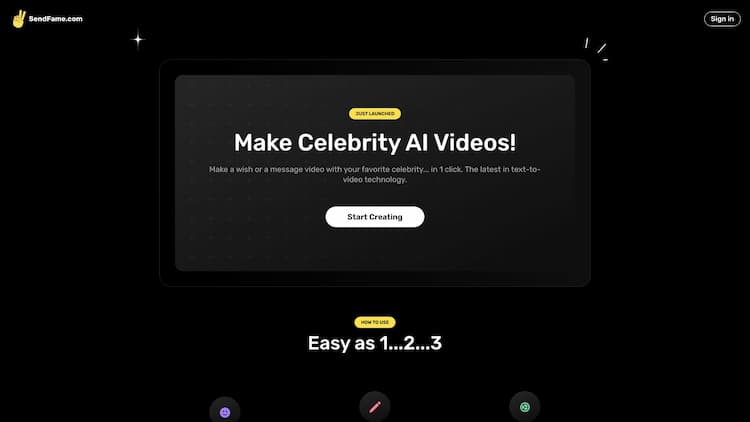 SendFame Celebrity video messages using AI! Instant results. Try out the cutting-edge technology. The first celebrity video generator!