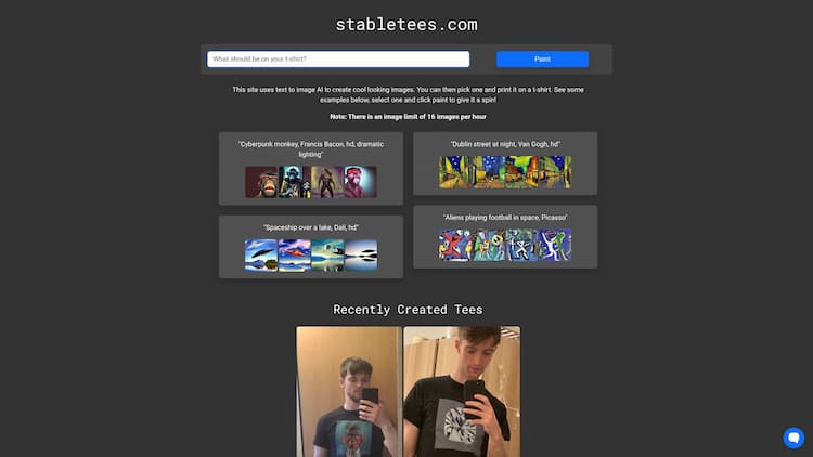 stabletees.com stabletees.com - Create tshirts with AI