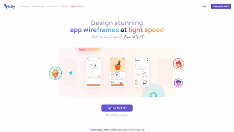 Visily Visily is a wireframe tool that swiftly transforms screenshots, templates, or text prompts into editable wireframes and prototypes, powered by AI.