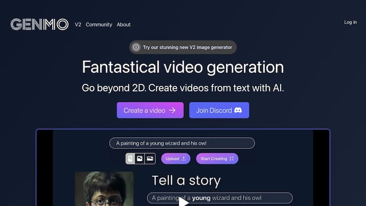 Genmo AI Make videos, 3D models, images, art and more with Genmo AI, your creative copilot.