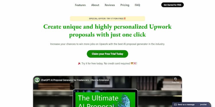 Proposalgenerator Generate customized and individualized Upwork proposals effortlessly by simply clicking once.