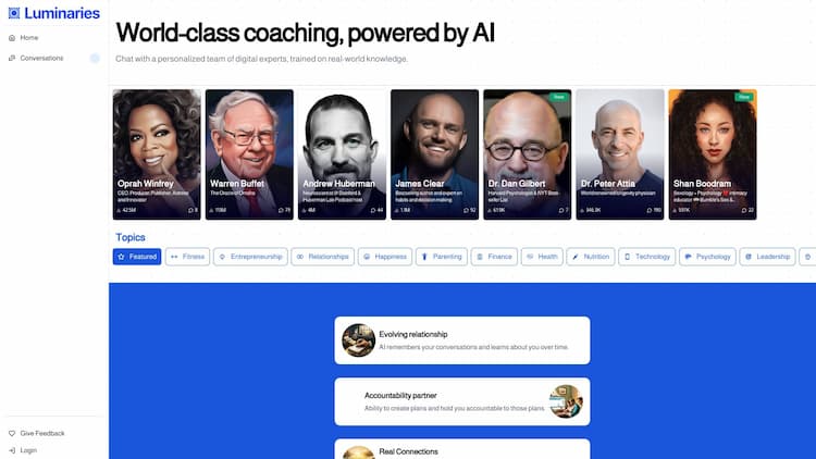 Luminaries AI World-class coaching, powered by AI