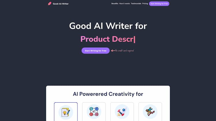 Good-AI-Writer An inspiring collection of apps designed to elevate your writing, business, marketing, and copywriting skills. Begin your transformative journey today and redefine what's possible in your content creation endeavors.