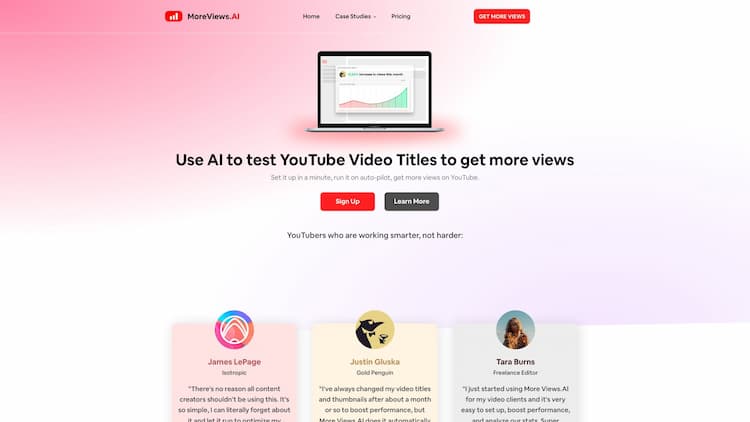 MoreViews AI More Views AI - Test different YouTube Video Settings to Increase View Count
