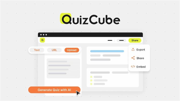 QuizCube - AI Quiz Generator Create AI-generated quizzes from your knowledge base in a breeze