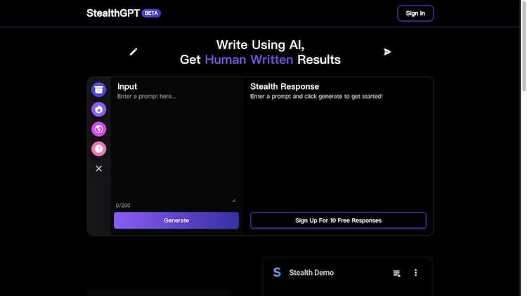 StealthGPT Beat GPTZero, Beat Turnitin, Beat OriginalityAI With StealthGPT! Utilize Undetectable AI, Custom AI Models, And Generate Undetectable AI Text AI Detection Remover.